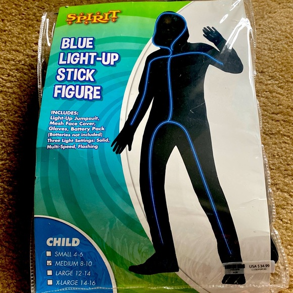 Spirit Costumes Spirit Blue Light Up Stick Figure Costume Poshmark
